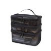 Zipper Bag with Handle, Black Mesh Pouch, Travel Toiletry Bag, Cosmetic Organizer Case, Portable Small Shower Caddy for Makeup, Skincare