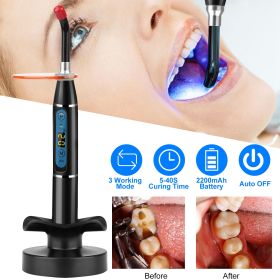 Cordless dental LED curing light features constant high light output for fast and smooth resin material curing including composites and sealants.