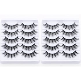 20/10/5 Paar Valse Mink Wimpers Natuurlijke Piekerige Lange Valse Wimpers Handgemaakte Gevleugelde Dikke Lash Voor Wimper Extension Make gereedschap (Color: 10Pairs-B)