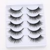 New 5Pairs High Quality Faux Eyelashes Handmade 3D Winged Natural Long Lashes Soft Cat Eye Fake Eyelash For Eye Makeup Wholesale
