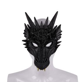 Halloween Mask Masquerade Foam Dragon Mask Scary  Half Face Mask for Cosplay Costume (Color: Black)