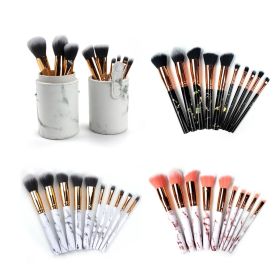 La Canica 10 In 1 Makeup Brush Set With Travel Friendly Container (Color: White Luster)