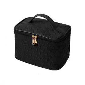 Multi-functional Large capacity Portable Travel Makeup Bag (Color: Black, Type: Makeup Box)